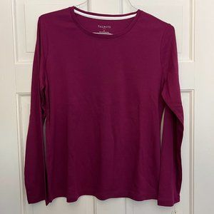 Talbots boysenberry long sleeve cotton top, size Medium, NWT